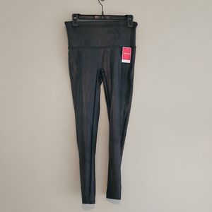 SPANX Black Faux Leather High-Waist Leggings
